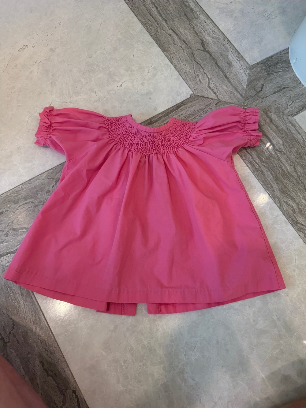 Girls' Pink Smocked Short-Sleeve Top by TBBC